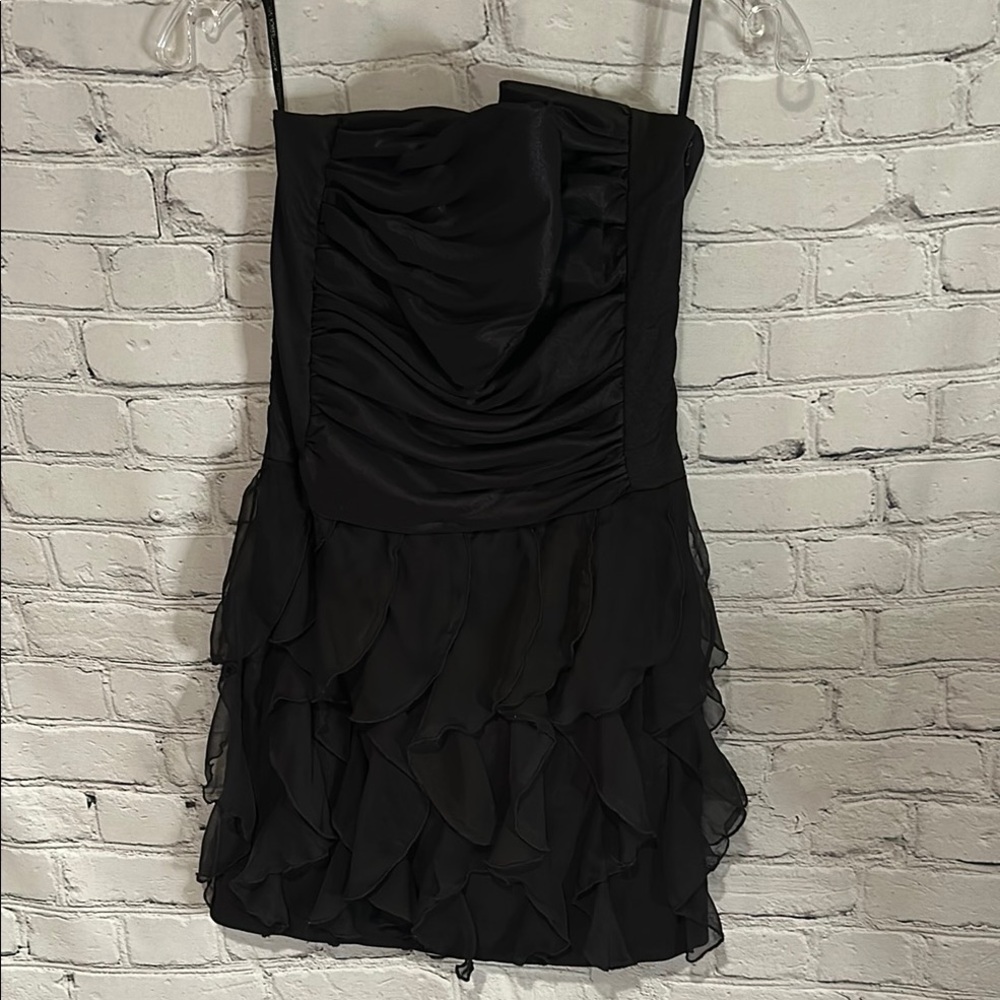 Jessica McClintock Black Mini Dress with Flattering Fit